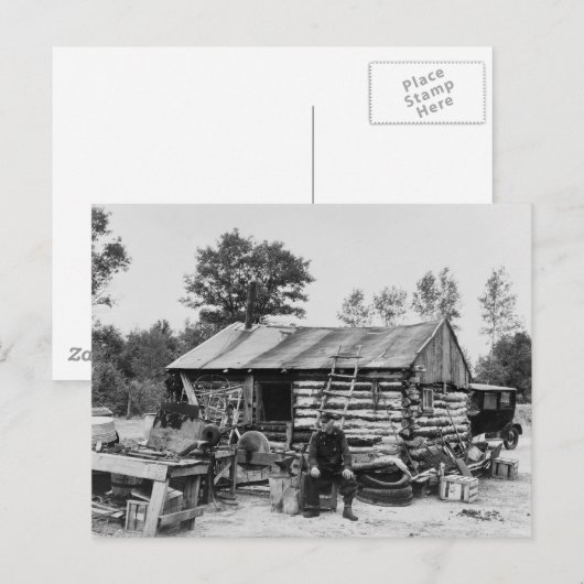 Bauer von Überland, 1937 Postkarte (Vorne/Hinten)