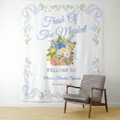 Bauer vor dem Hintergrund des Brautparty Wandteppich (Beispiel)