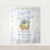 Bauer vor dem Hintergrund des Brautparty Wandteppich (Vorderseite)