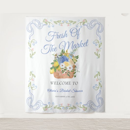 Bauer vor dem Hintergrund des Brautparty Wandteppich (Vorderseite)