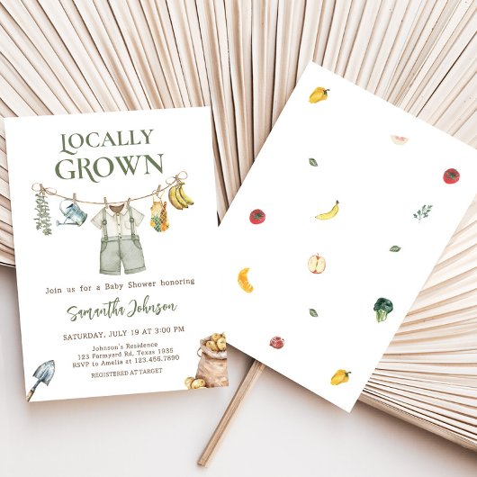 Bauer vor Ort Grown Baby Shower Einladung