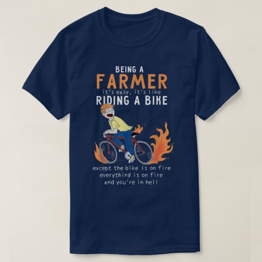 Bauer wie Reiten Radfahrer Funny T-Shirt (Design vorne)