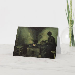 Bäuerin am Kamin von Vincent van Gogh Karte