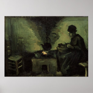 Bäuerin am Kamin von Vincent van Gogh Poster
