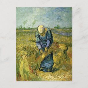 Bäuerin beim Garbenbinden, Vincent van Gogh Postkarte