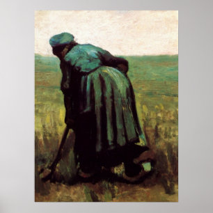 Bäuerin beim Graben von Vincent van Gogh Poster