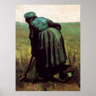 Bäuerin beim Graben von Vincent van Gogh Poster