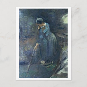 Bäuerin beim Harken, Van Gogh Fine Art Postkarte