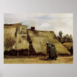 Bäuerin beim Umgraben des Cottage von Vincent van Poster