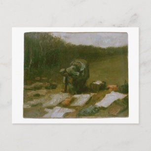Bäuerin beim Wäschewaschen, Vincent van Gogh Postkarte