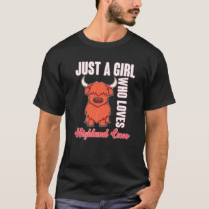 Bäuerin Mädchen Highland-Rind Schottisches Hochlan T-Shirt