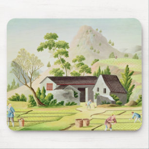 Bauern auf den Paddy-Gebieten Mousepad