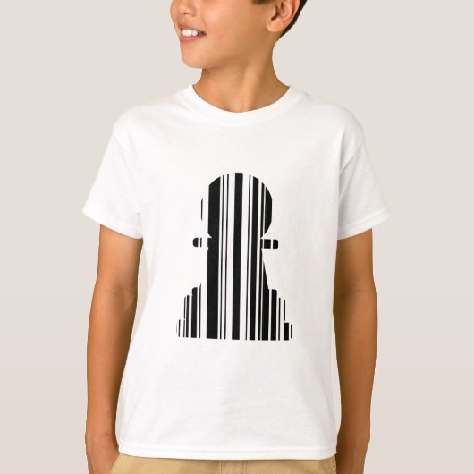 Bauern-Bar-Code-Schachfigurenmuster-Design T-Shirt (Vorderseite)
