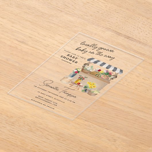 Bauern Blume Cart Stand Market Babydusche Acryleinladungen (Ablage )