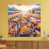 Bauern des mexikanischen Volkes Markt Abstrakte Ku Leinwanddruck (Insitu (Wohnzimmer))