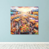 Bauern des mexikanischen Volkes Markt Abstrakte Ku Leinwanddruck (Insitu (Holzboden))