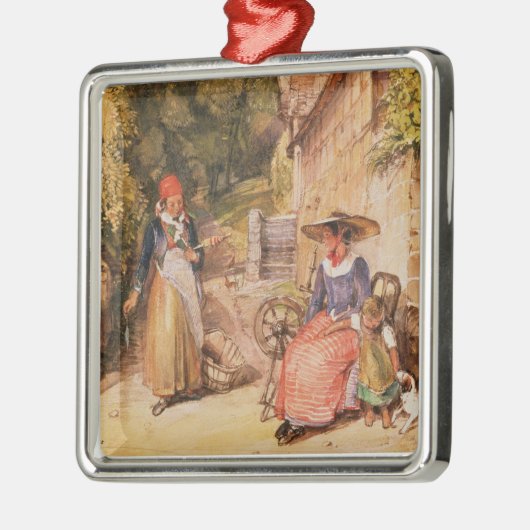 Bauern des Schwarzwalds Silbernes Ornament (Links)