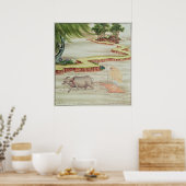 Bauern, die auf Reisfeldern arbeiten Poster (Küche)