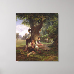 Bauern, die einen Siesta, 1841 haben Leinwanddruck