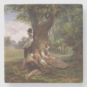 Bauern, die einen Siesta, 1841 haben Steinuntersetzer