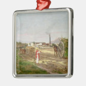 Bauern, die Zuckerrohr sammeln Ornament Aus Metall (Links)