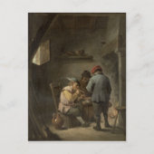 Bauern durch ein Feuer im Innern Postkarte (Vorderseite)