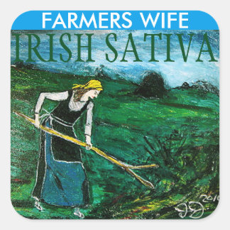 BAUERN EHEFRAU IRISH SATIVA QUADRATISCHER AUFKLEBER