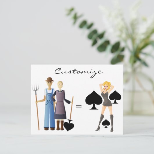 Bauern Ehefrau Queen of Spades Thunder_Cove Postkarte (Stehend Vorderseite)