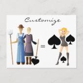 Bauern Ehefrau Queen of Spades Thunder_Cove Postkarte (Vorderseite)