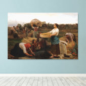 Bauern ernten Rapeseed_GC Canvas Print Leinwanddruck (Insitu (Holzboden))