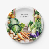 Bauern für Aquarellpflanze zum Geburtstag Pappteller (Vorderseite)