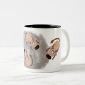 Bauern fütterte die Reisbüffel mit Büffel. Zweifarbige Tasse (VorderseiteRechts)