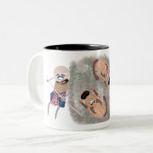 Bauern fütterte die Reisbüffel mit Büffel. Zweifarbige Tasse (Vorderseite Links)