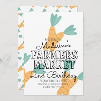 Bauern im Sommer Obst und Gemüse Einladung