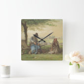 Bauern in Ruhe Quadratische Wanduhr (Zuhause)