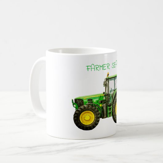 Bauern John Deere Tractor Kaffeetasse (Vorderseite Links)