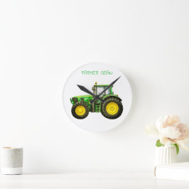 Bauern John Deere Tractor Runde Wanduhr