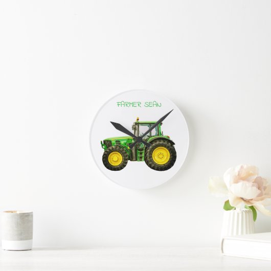 Bauern John Deere Tractor Runde Wanduhr (Zuhause)