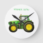 Bauern John Deere Tractor Runde Wanduhr (Vorderseite)