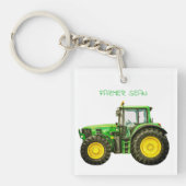 Bauern John Deere Tractor Schlüsselanhänger (Vorderseite)