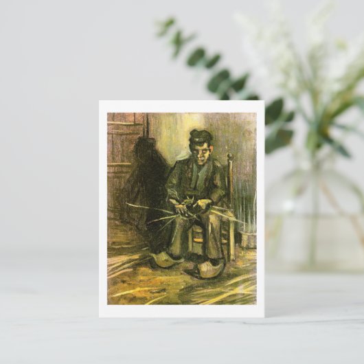 Bauern machen einen Korb, Vincent van Gogh Postkarte (Stehend Vorderseite)