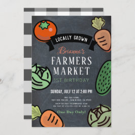 Bauern Market Chalkboard 1. Geburtstag Einladung