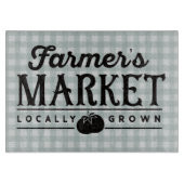 Bauern Market Gray Gingham Schneidebrett (Vorderseite)