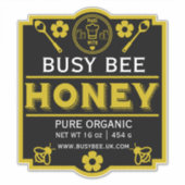 Bauern Market Honey Jar Aufkleber (Vorderseite)