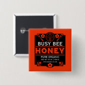 Bauern Market Honey Jar Button (Vorne & Hinten)