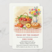 Bauern Markt frisch vor dem Brautparty des Marktes Einladung (Vorne/Hinten)