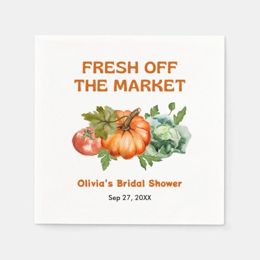 Bauern Markt frisch vor dem Brautparty des Marktes Serviette (Vorderseite)