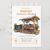 Bauern Markt Grosse Veggies Obst Geburtstag Einladung (Vorne/Hinten)