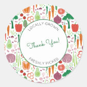 Bauern Markt lokal erwachsen Vielen Dank Runder Aufkleber (Vorderseite)