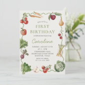 Bauern Markt Pflanzenbau zum Geburtstag Einladung (Stehend Vorderseite)